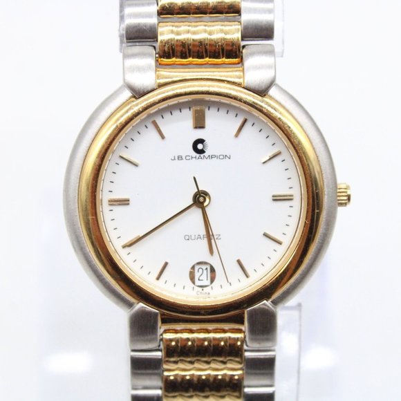 J.B Champion Watch Mens Mult-Tone Stainless Steel Quartz Classic White Dial - Picture 2 of 8